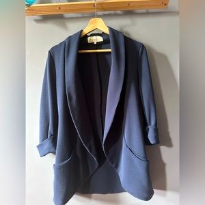 FRENCHMAUVE Melanie Knit Navy Tunic Blazer (Size S)